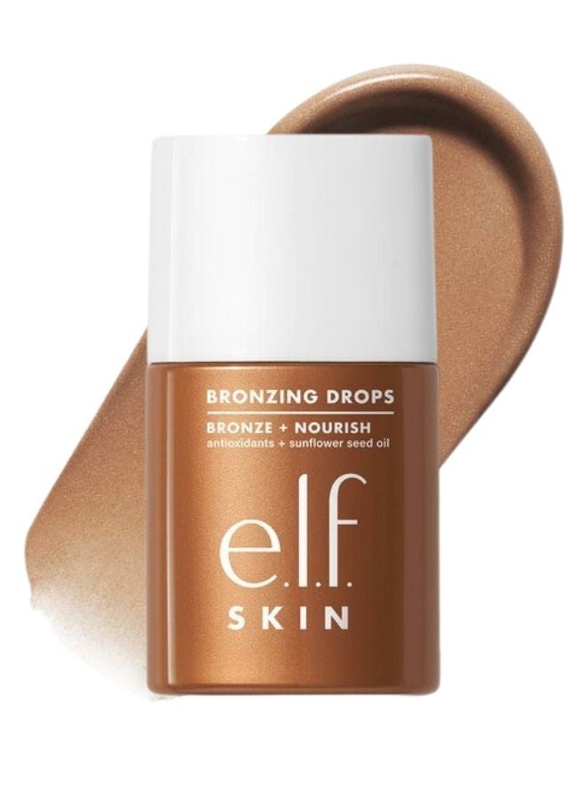 elf e.l.f. Bronzing Drops – Rose Gold, Liquid Glow Bronzer for Face & Body, 30 mL - Image 1